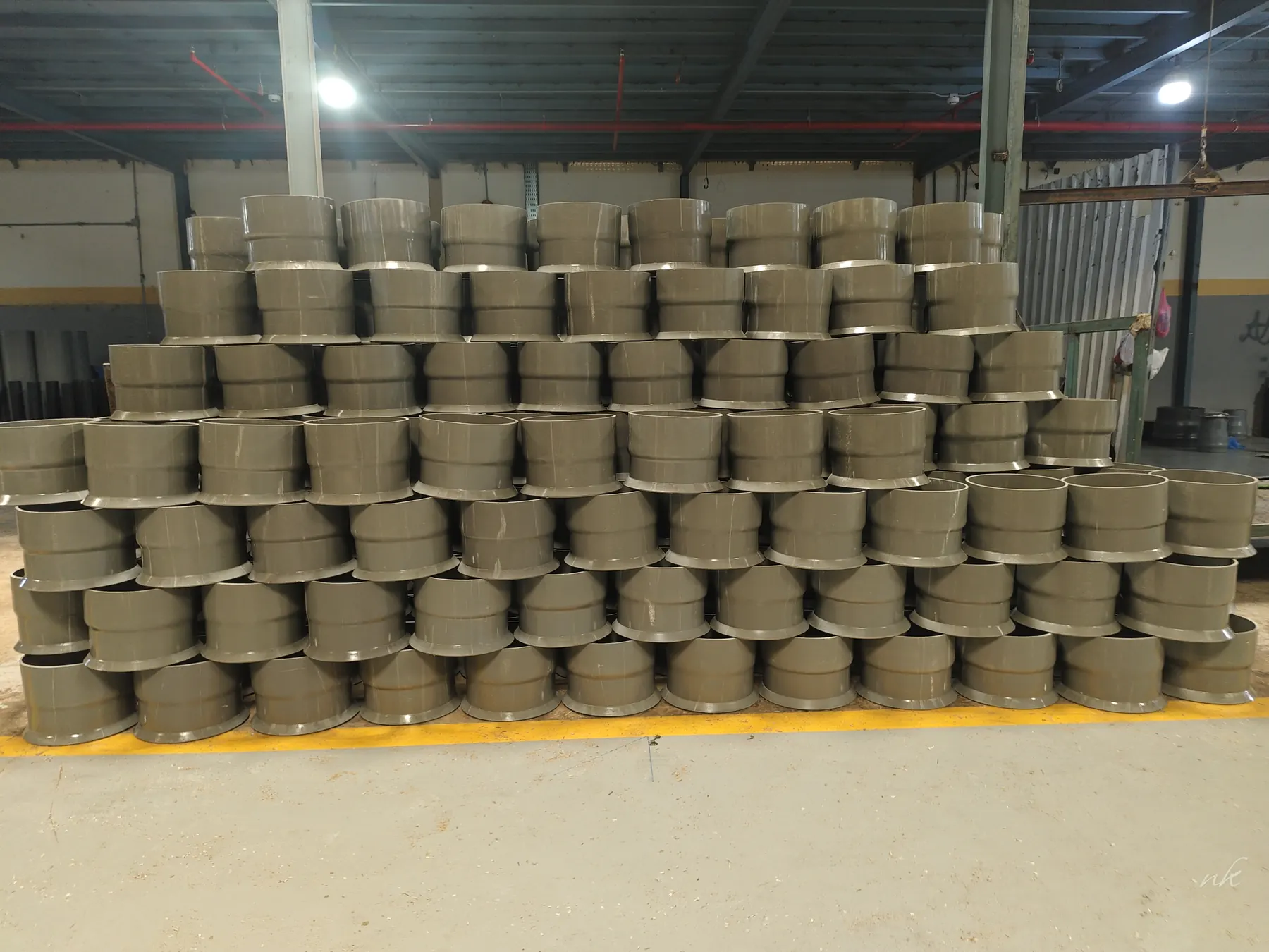 PVC Bell End and Bell Mouth fitting stock at the AAMCO Riyadh workshop