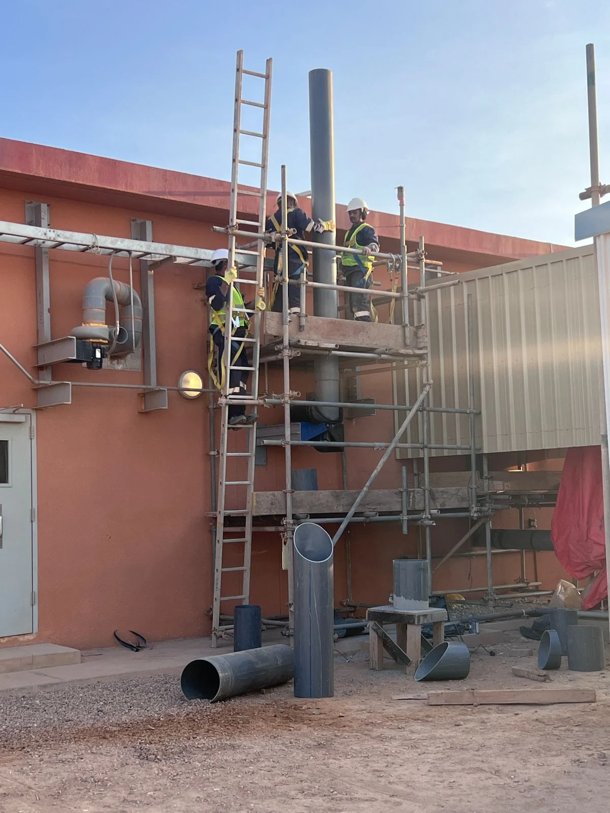 Overview of an AAMCO on-site pipe and ventilation installation
