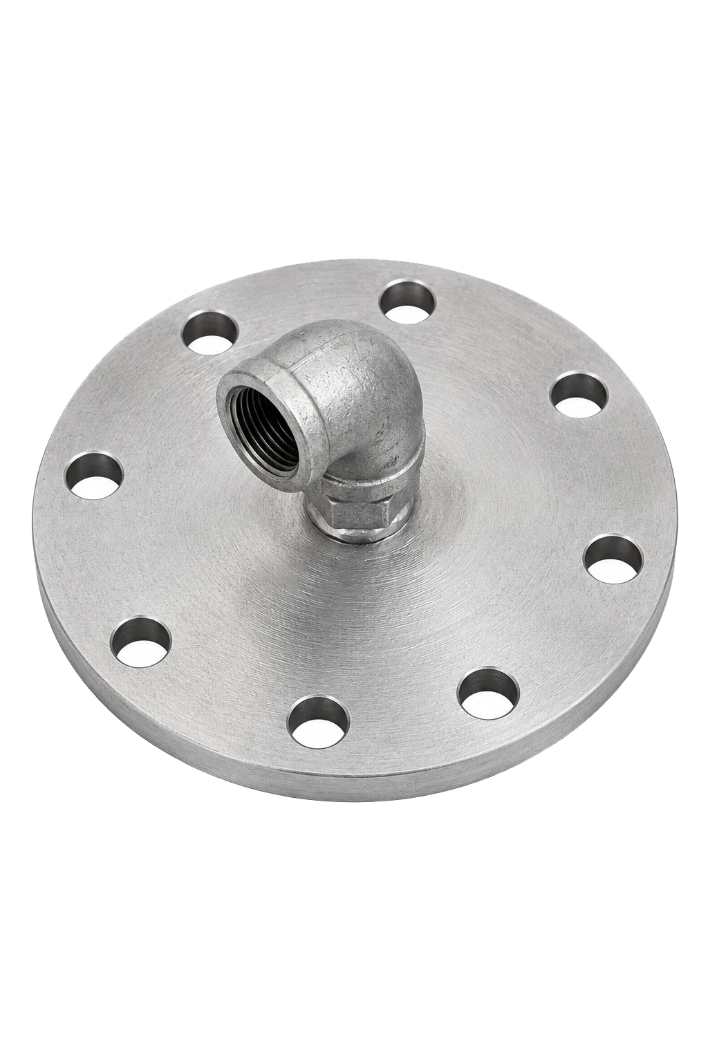 Fabricated Blind Flange with 90° Threaded Elbow by AAMCO for industrial projects in Saudi Arabia