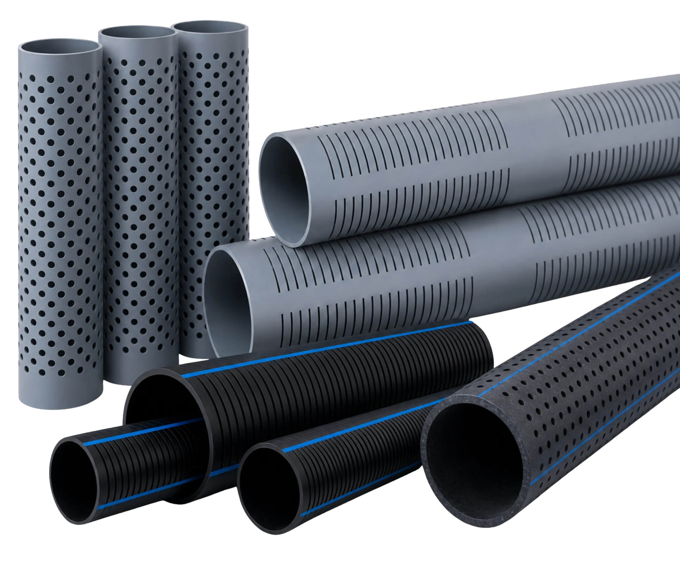 uPVC and HDPE perforated and slotted pipes