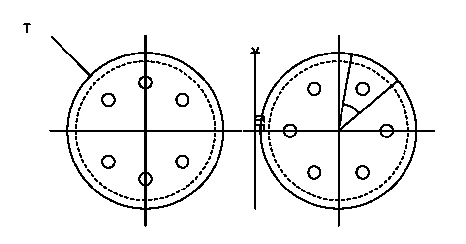 Perforated pipe hole pattern technical drawing